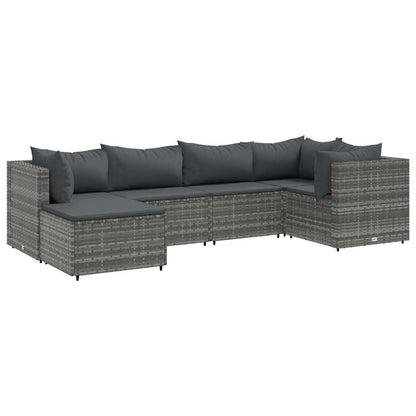 6-Delige Loungeset Met Kussens Poly Rattan 1