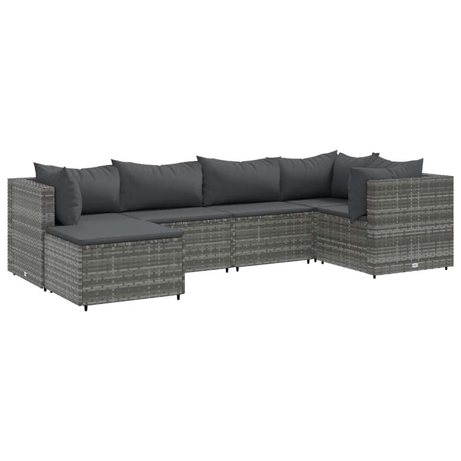 6-Delige Loungeset Met Kussens Poly Rattan 1