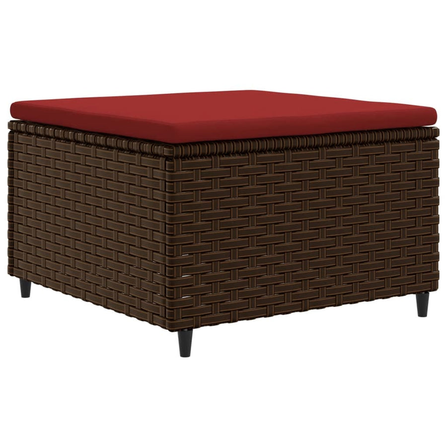 6-delige Loungeset met kussens poly rattan bruin