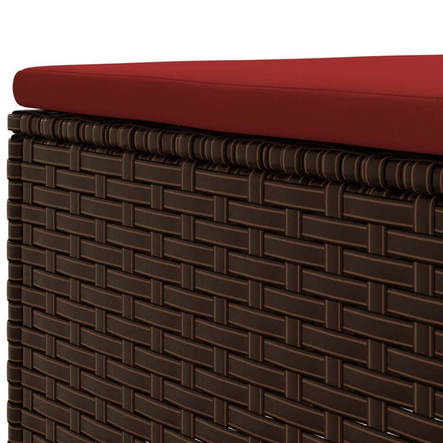 6-delige Loungeset met kussens poly rattan bruin