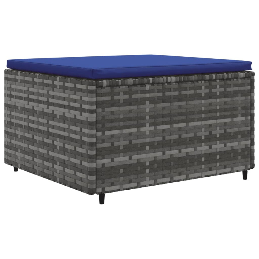 6-delige Loungeset met kussens poly rattan grijs