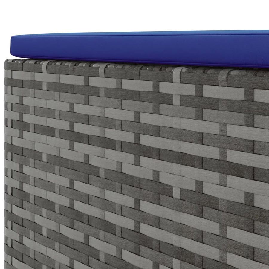6-delige Loungeset met kussens poly rattan grijs