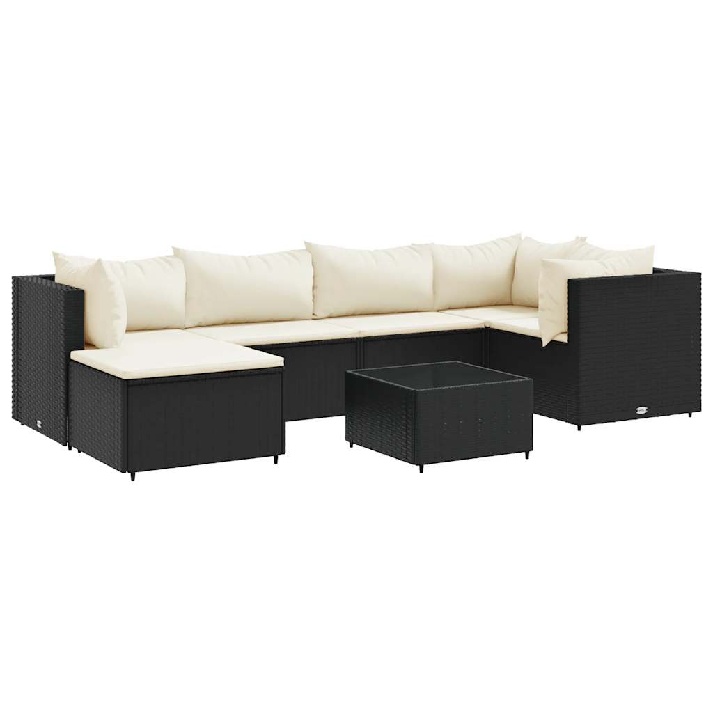 7-Delige Loungeset Met Kussens Poly Rattan 1