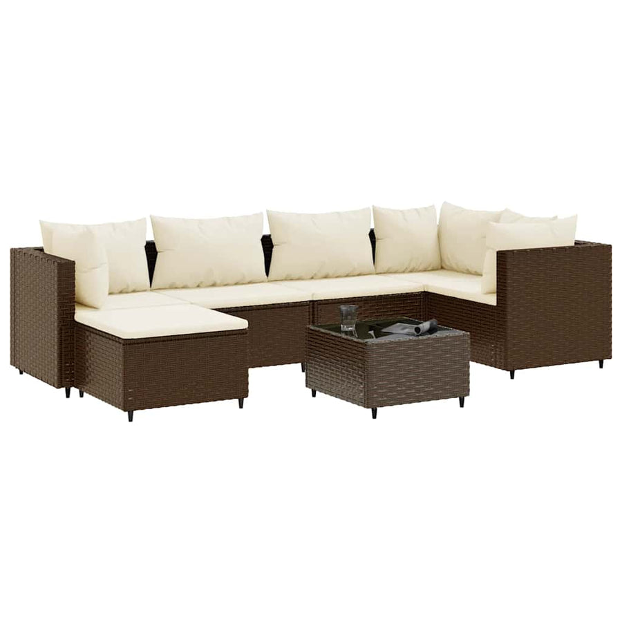 7-Delige Loungeset Met Kussens Poly Rattan 1