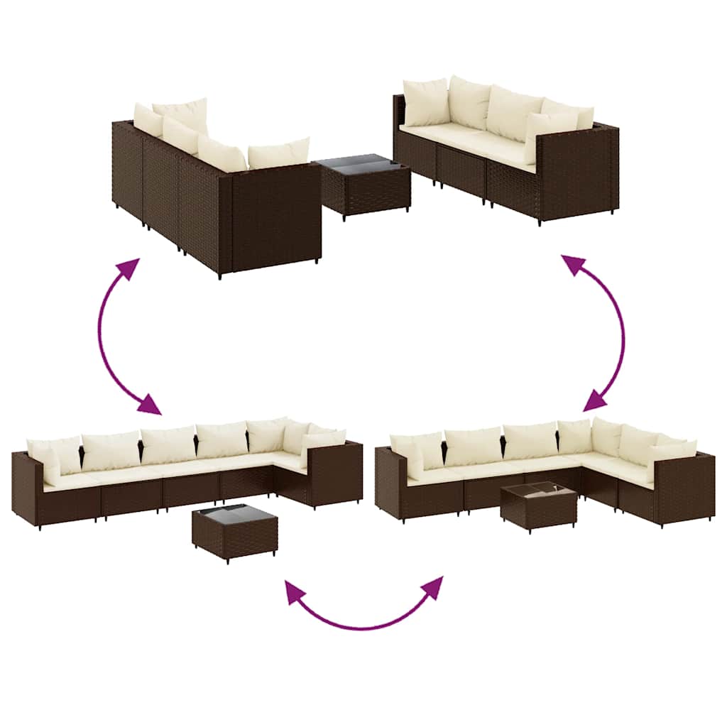 7-Delige Loungeset Met Kussens Poly Rattan 1