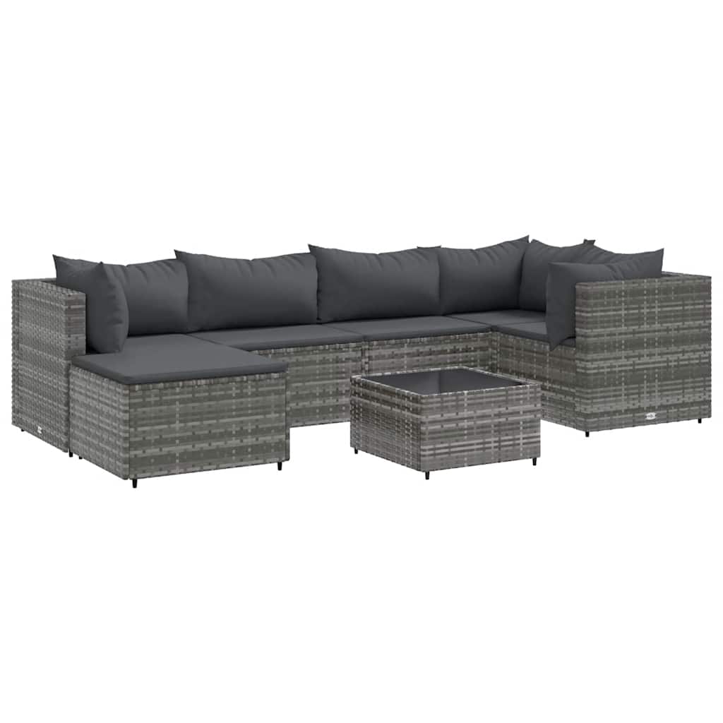 7-Delige Loungeset Met Kussens Poly Rattan 1