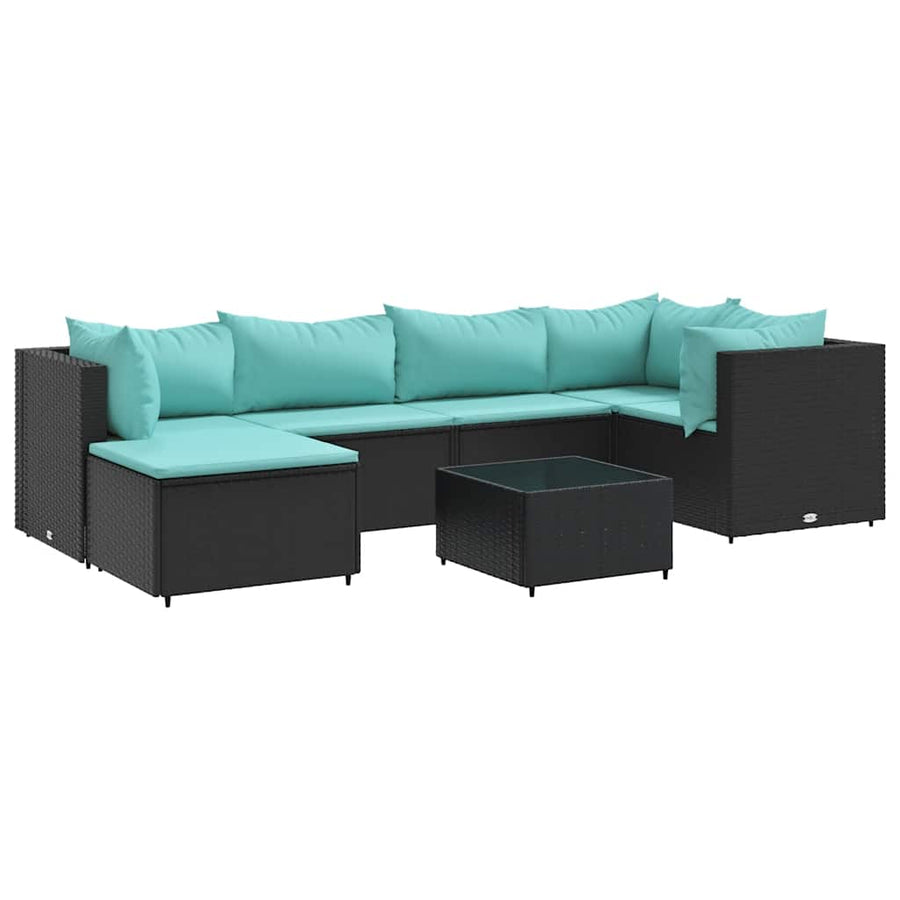 7-Delige Loungeset Met Kussens Poly Rattan 1