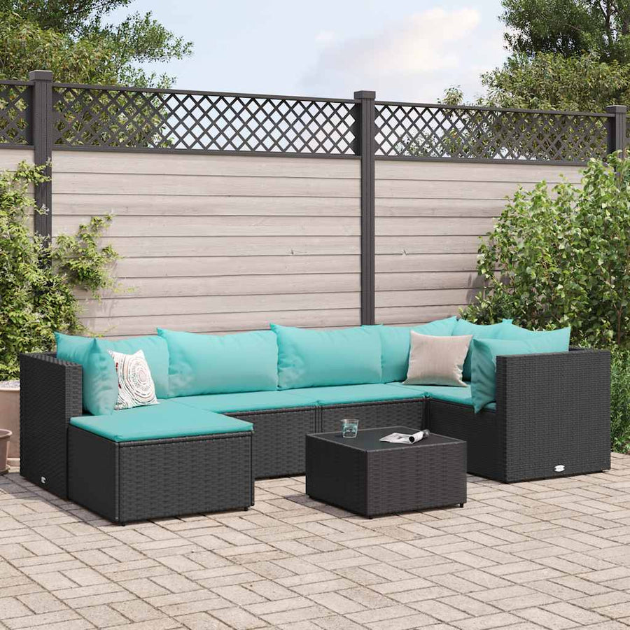 7-Delige Loungeset Met Kussens Poly Rattan 1