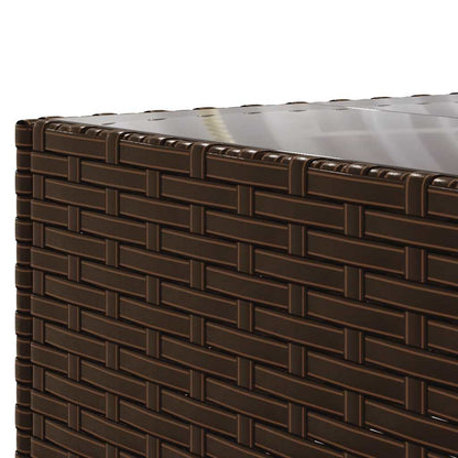 7-Delige Loungeset Met Kussens Poly Rattan 1 Bruin en groen