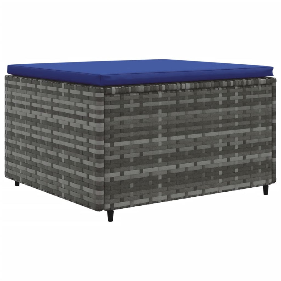 7-delige Loungeset met kussens poly rattan grijs