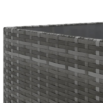 7-delige Loungeset met kussens poly rattan grijs