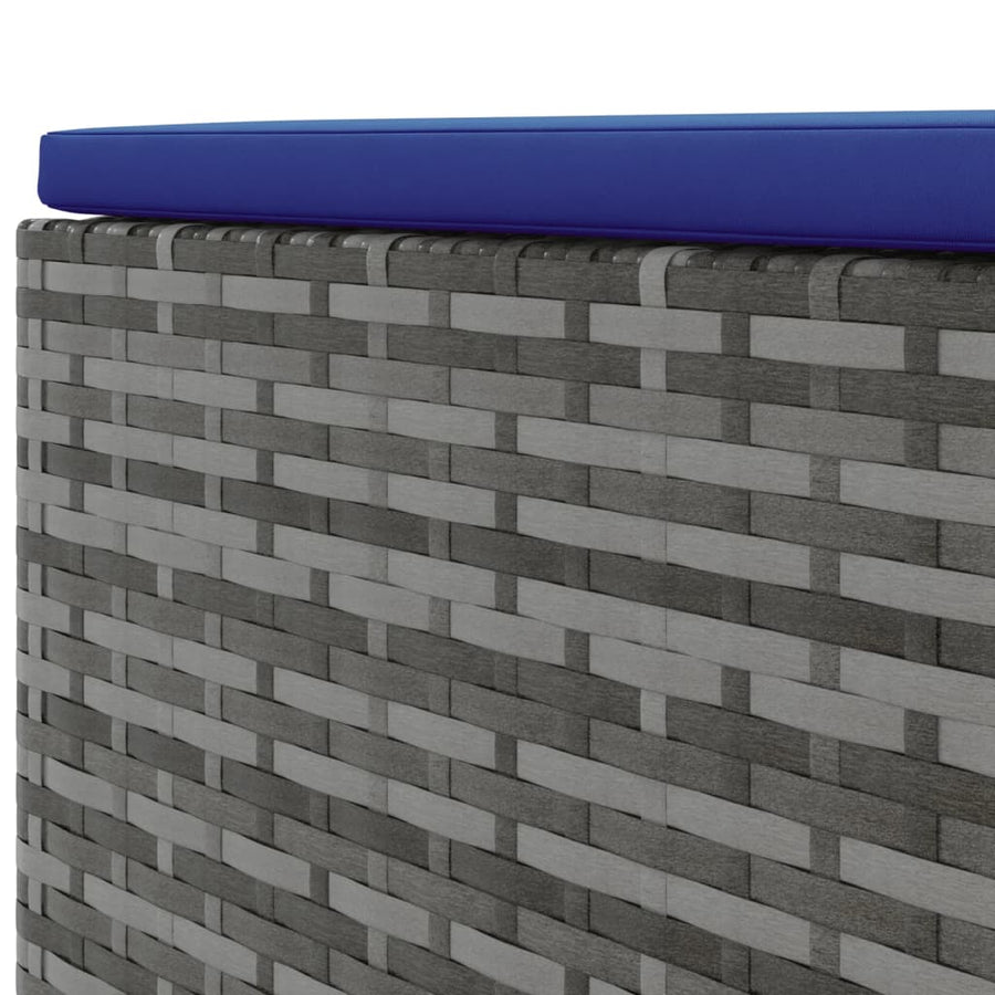 7-delige Loungeset met kussens poly rattan grijs
