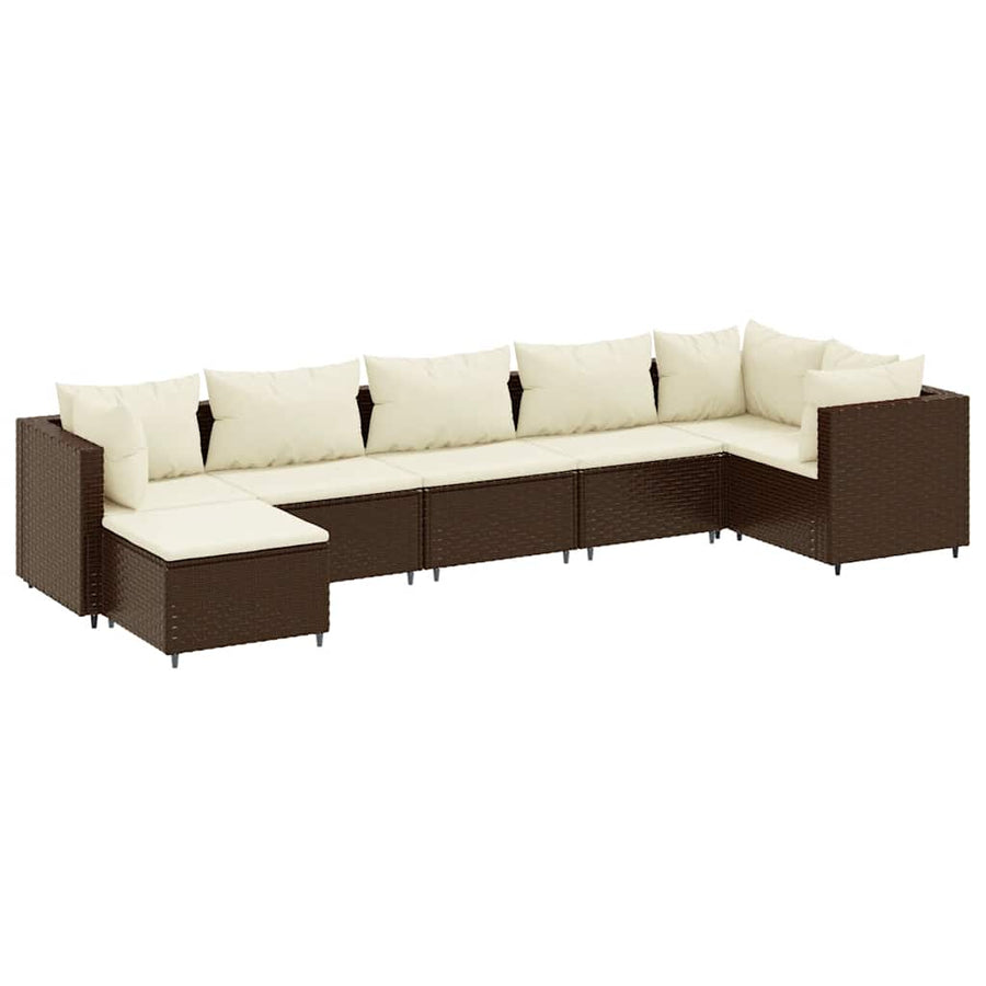 7-Delige Loungeset Met Kussens Poly Rattan 1