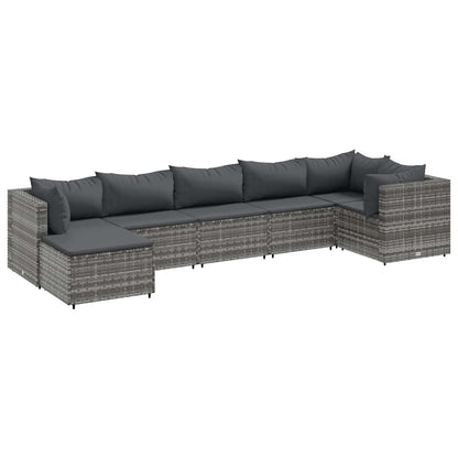7-Delige Loungeset Met Kussens Poly Rattan 1
