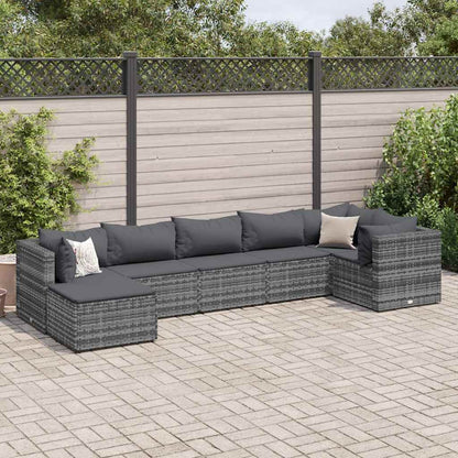 7-Delige Loungeset Met Kussens Poly Rattan 1