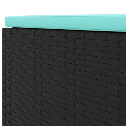 7-delige Loungeset met kussens poly rattan zwart