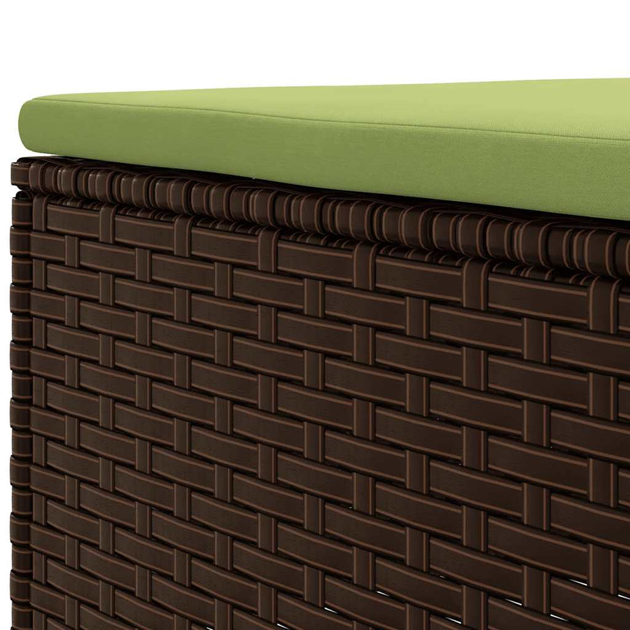 7-delige Loungeset met kussens poly rattan bruin
