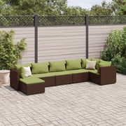 Loungeset 7-delig poly rattan bruin