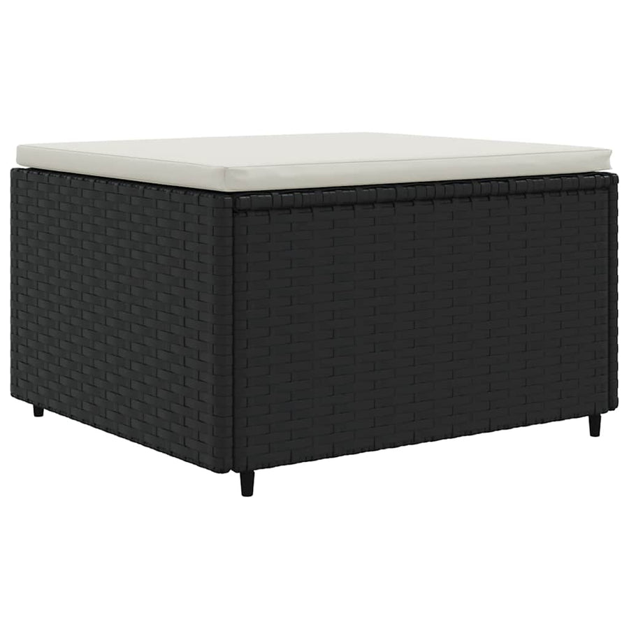 8-Delige Loungeset Met Kussens Poly Rattan 1 Zwart en crème
