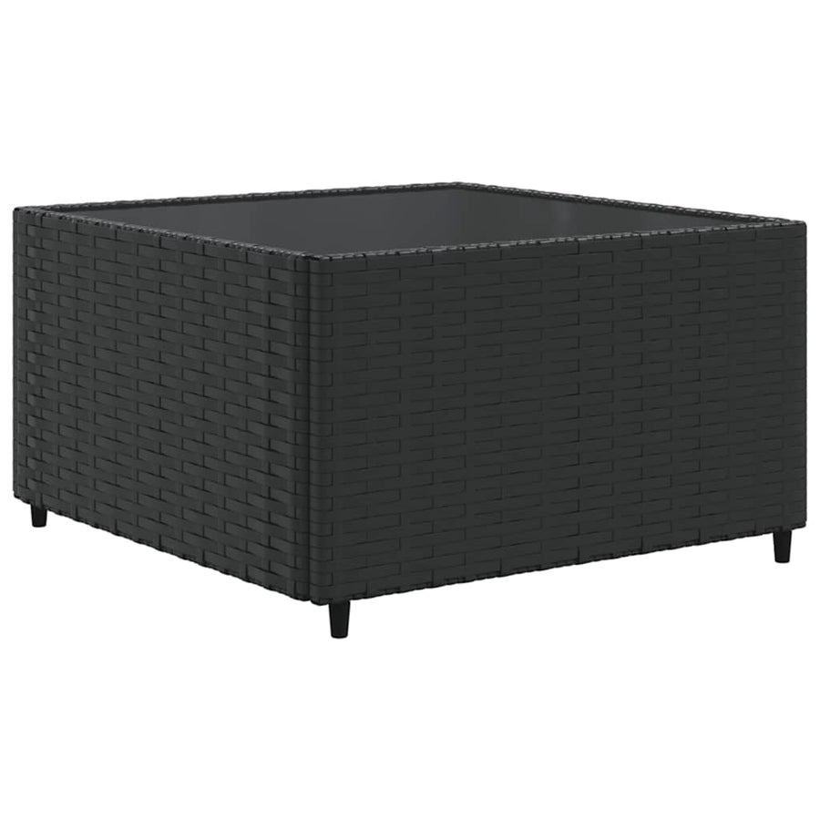 8-Delige Loungeset Met Kussens Poly Rattan 1 Zwart en crème