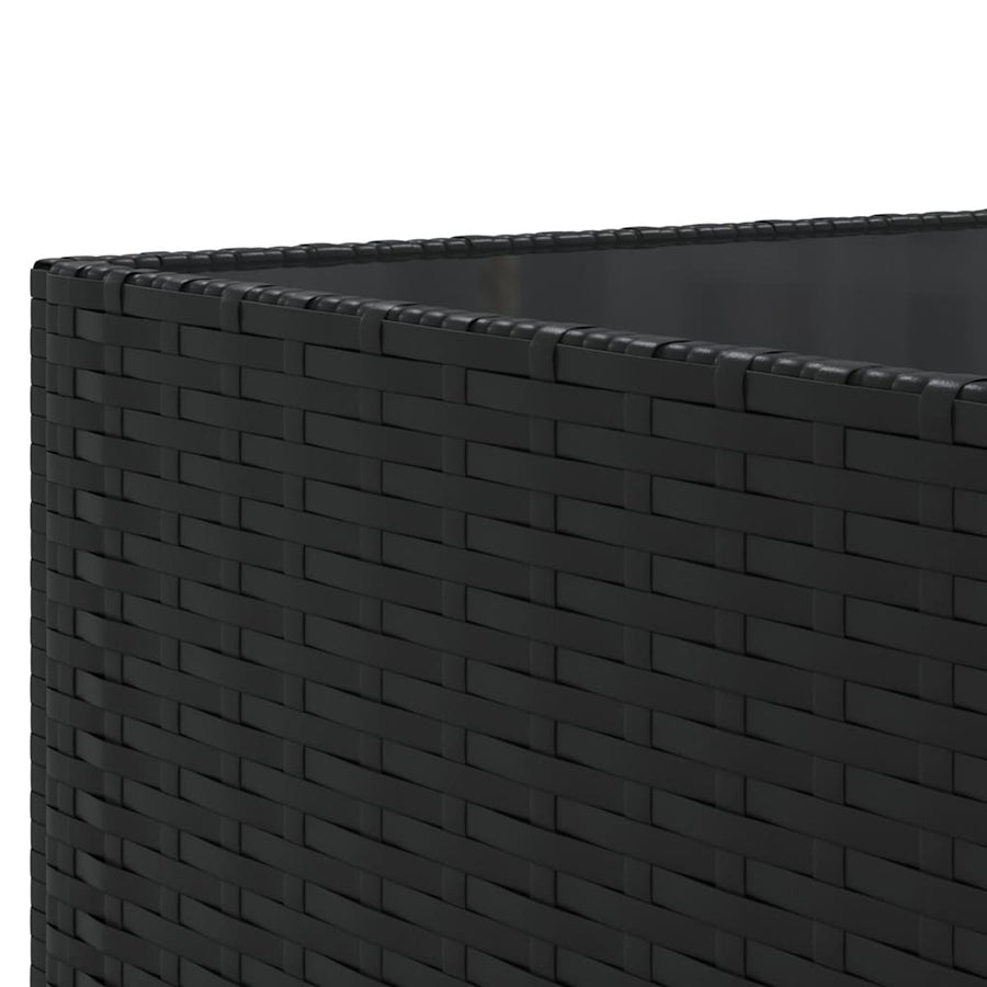 8-Delige Loungeset Met Kussens Poly Rattan 1 Zwart en crème