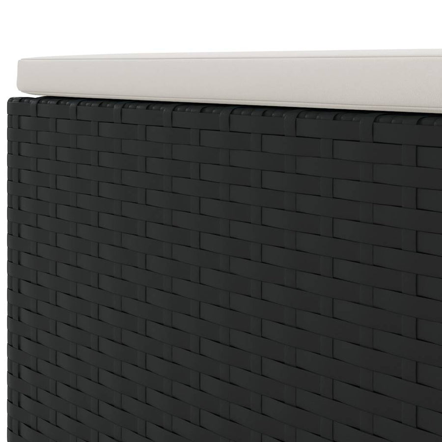 8-Delige Loungeset Met Kussens Poly Rattan 1 Zwart en crème