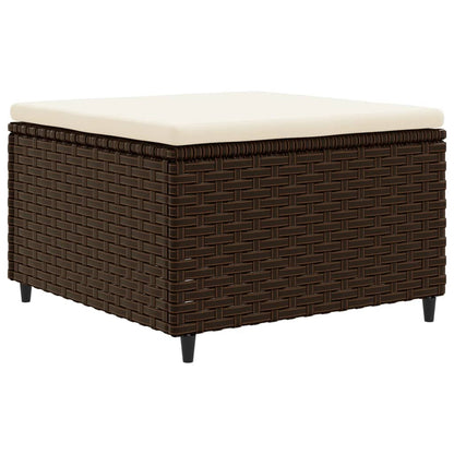 8-delige Loungeset met kussens poly rattan bruin