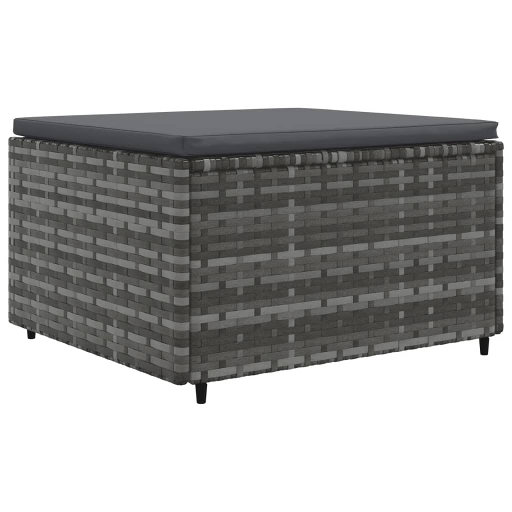 8-delige Loungeset met kussens poly rattan grijs