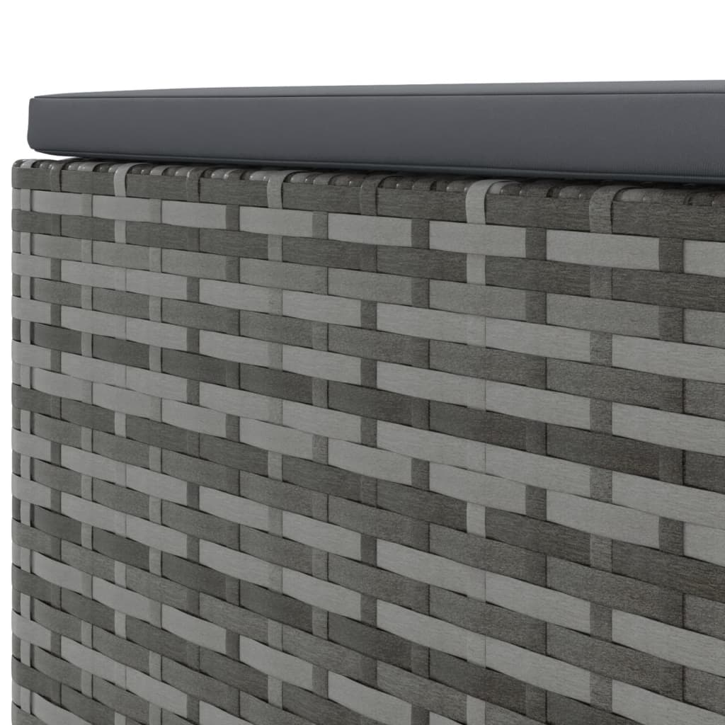 8-delige Loungeset met kussens poly rattan grijs