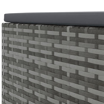 8-delige Loungeset met kussens poly rattan grijs