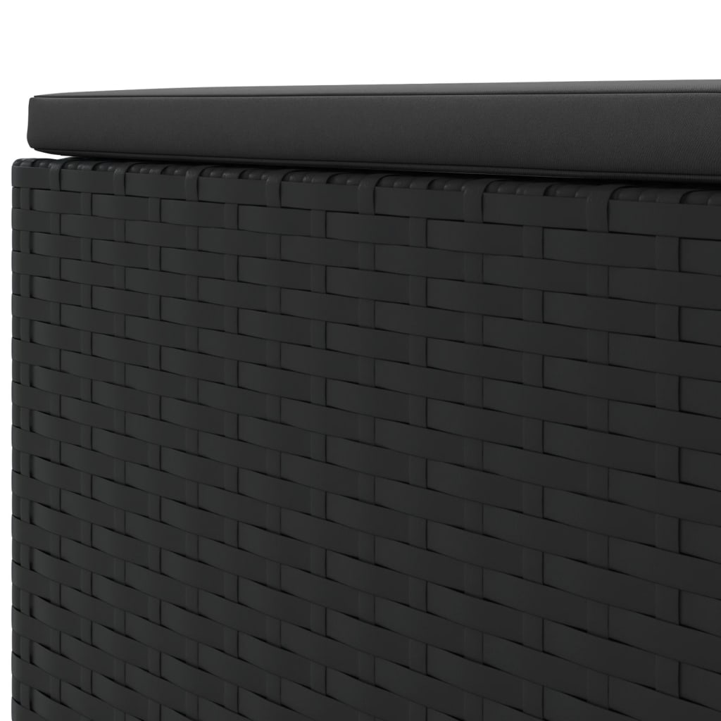 8-delige Loungeset met kussens poly rattan zwart