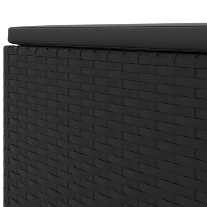 8-delige Loungeset met kussens poly rattan zwart