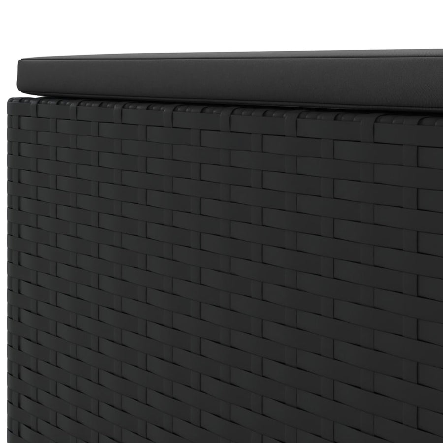 8-delige Loungeset met kussens poly rattan zwart