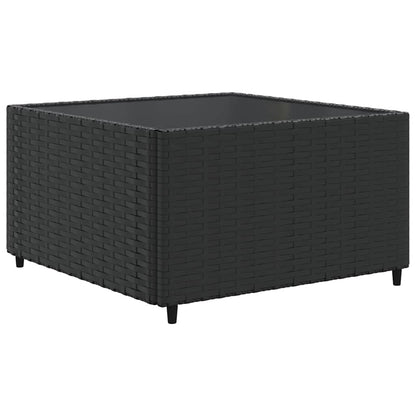 8-Delige Loungeset Met Kussens Poly Rattan 1 Zwart en blauw
