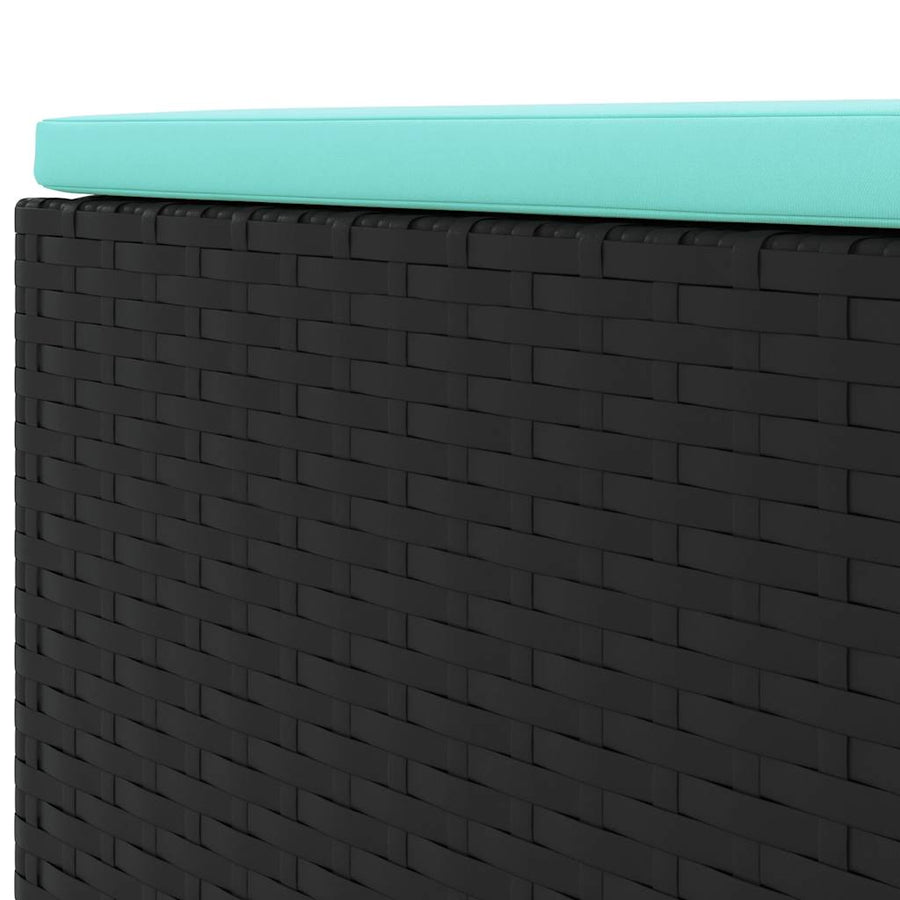 8-Delige Loungeset Met Kussens Poly Rattan 1 Zwart en blauw