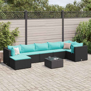 Loungeset 8-delig poly rattan zwart