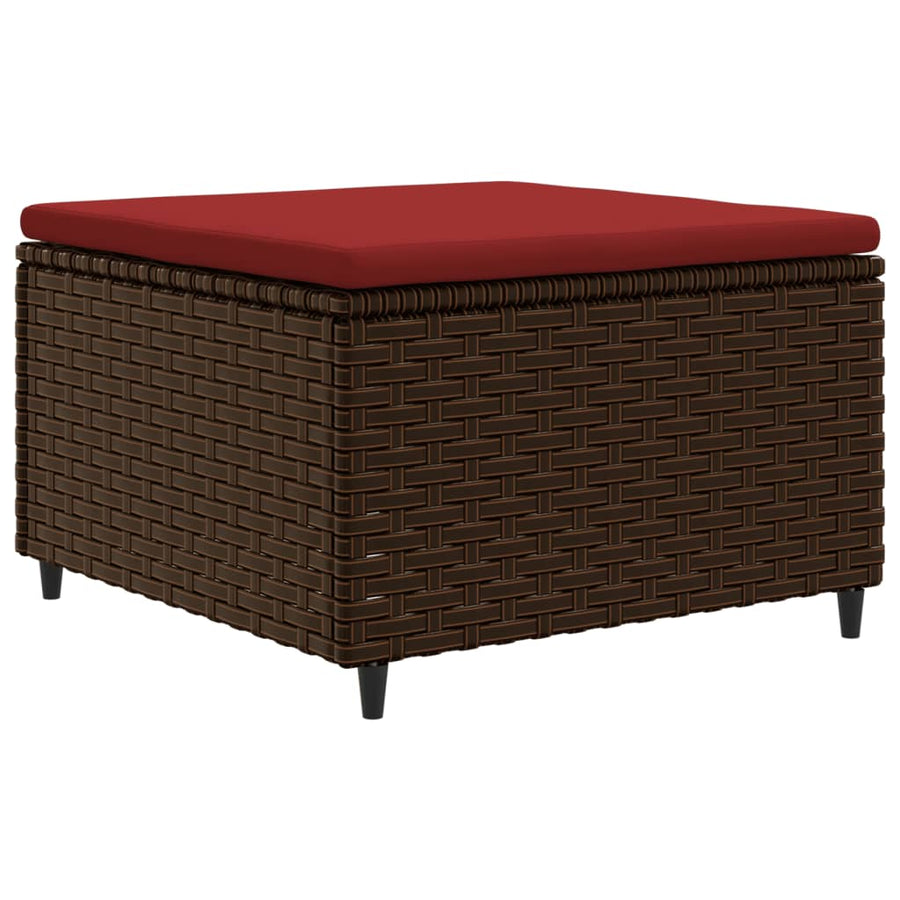 8-delige Loungeset met kussens poly rattan bruin