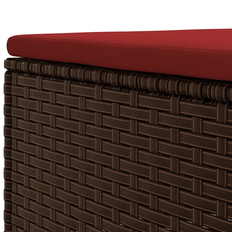 8-delige Loungeset met kussens poly rattan bruin