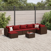 Loungeset 8-delig poly rattan bruin