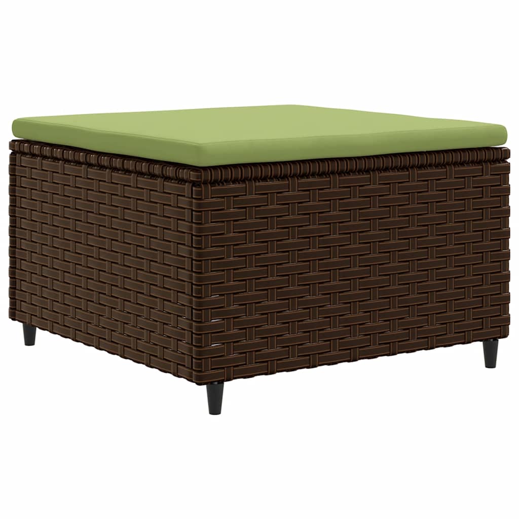 8-delige Loungeset met kussens poly rattan bruin
