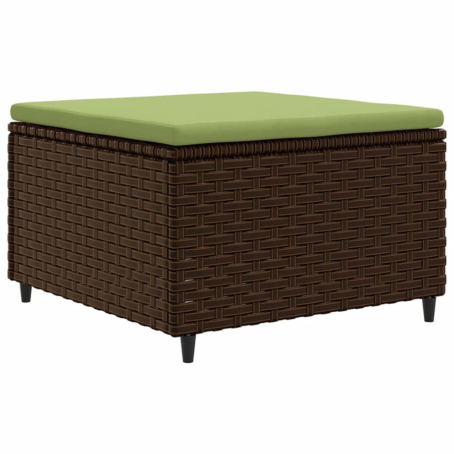 8-delige Loungeset met kussens poly rattan bruin