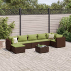 Loungeset 8-delig poly rattan bruin