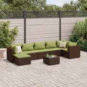 Loungeset 8-delig poly rattan bruin
