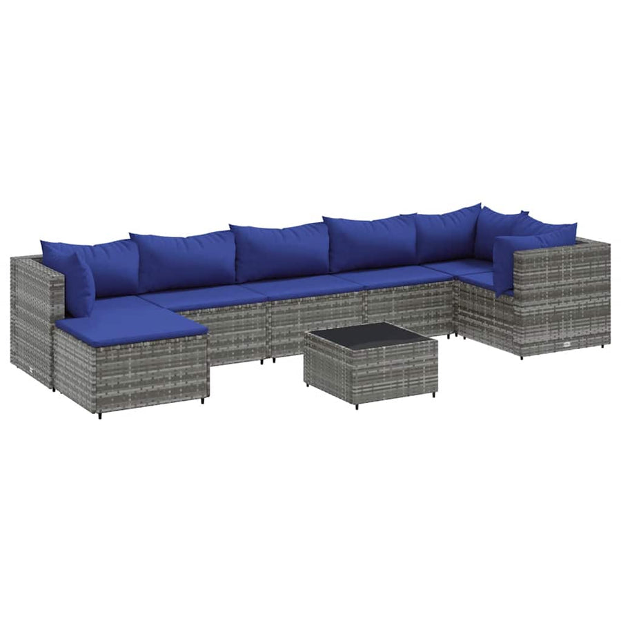 8-Delige Loungeset Met Kussens Poly Rattan 1