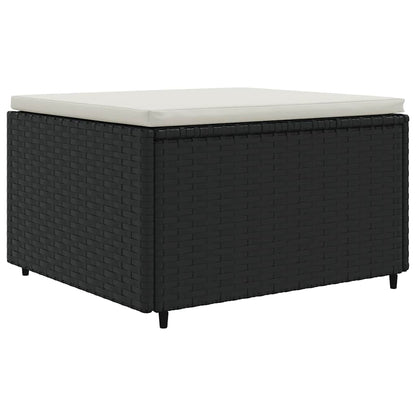 6-Delige Loungeset Met Kussens Poly Rattan Zwart en wit