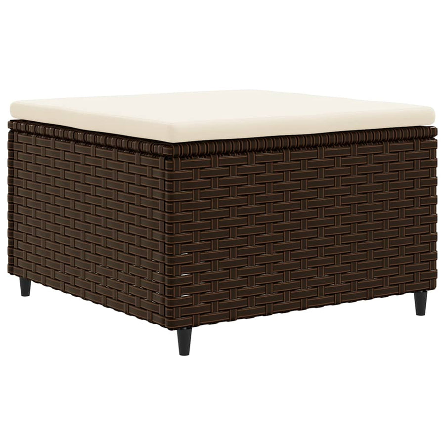 6-Delige Loungeset Met Kussens Poly Rattan Bruin en wit
