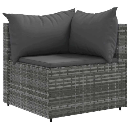 6-Delige Loungeset Met Kussens Poly Rattan Grijs