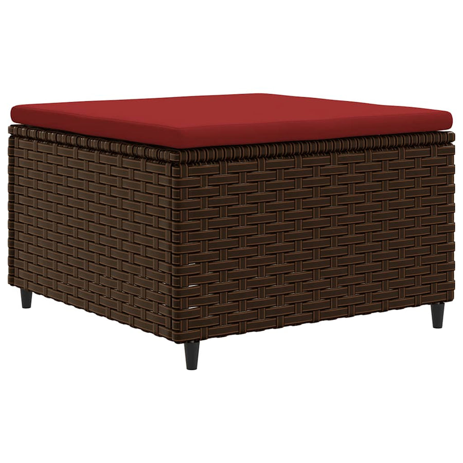 6-delige Loungeset met kussens poly rattan bruin