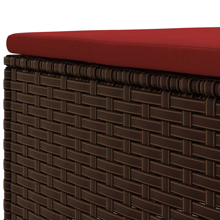 6-delige Loungeset met kussens poly rattan bruin