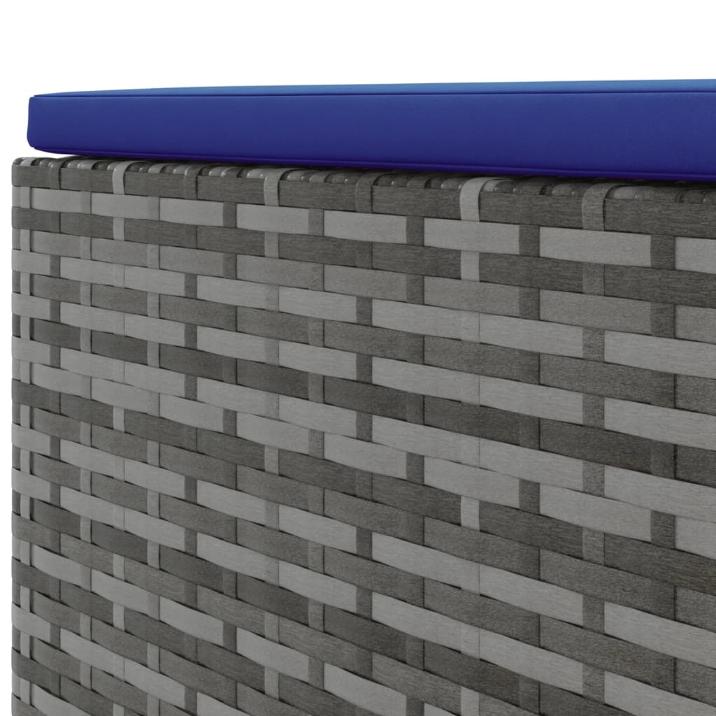 6-delige Loungeset met kussens poly rattan grijs